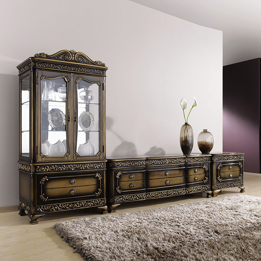 H66F 마호가니 원목 거실장세트