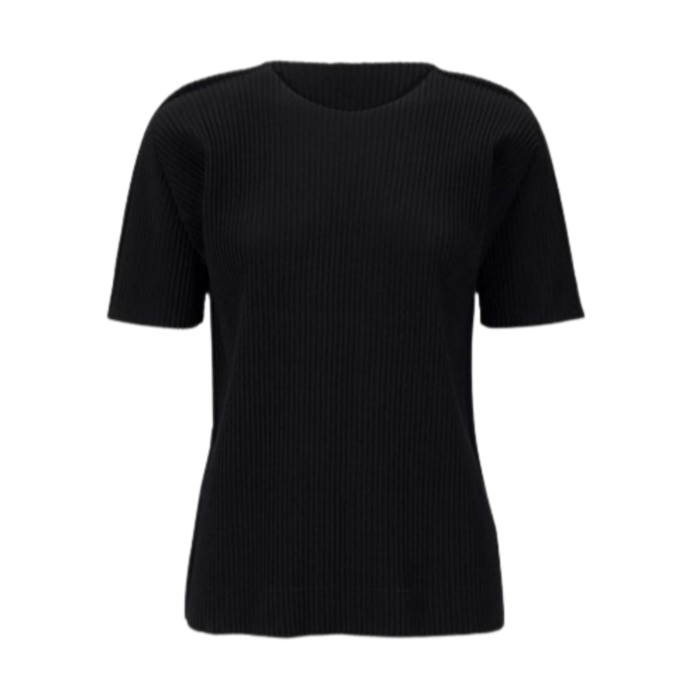 이세이미야케 미 반팔 FINE KNIT PLEATS BLACK KK206 - 메인 이미지