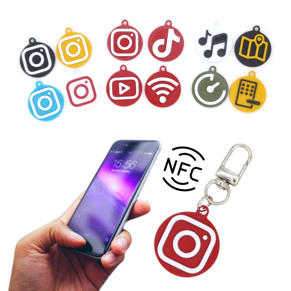 아이콘 디자인 NFC 키링 키홀더 열쇠고리 차키 가방 - 상품 이미지