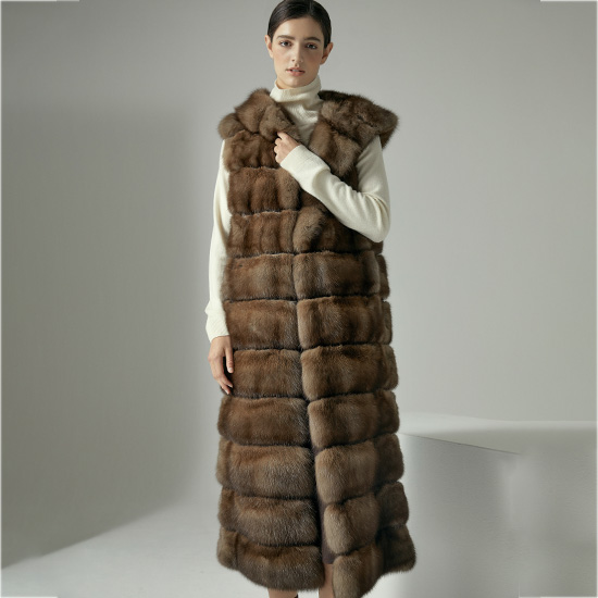 [로보] 러시아 SOBOL 세이블 후드 롱 베스트 FUR23B805-1 - 상세 이미지 2