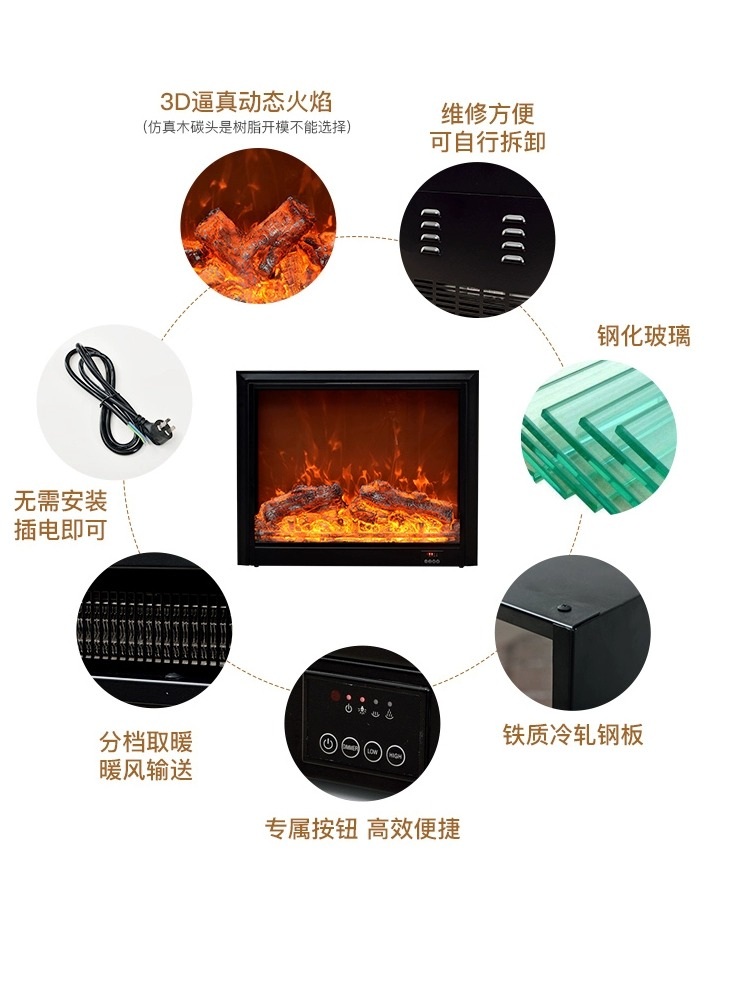 장식용 벽걸이 벽난로 인테리어 화덕 불멍 콘솔 가짜 모형 홈 거실 - 상세 이미지 5