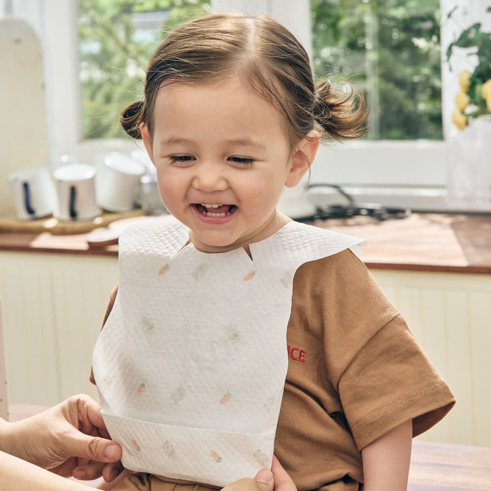 아가짱 일회용 아기 방수 턱받이 당근토끼 20매