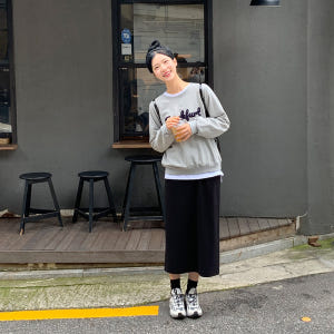 [자체제작] (데일리룩) 쫀쫀이 스판 H라인 롱 밴딩 스커트 sk6832 착용 후기 | 사이즈/핏 총정리 - 상품 이미지 2