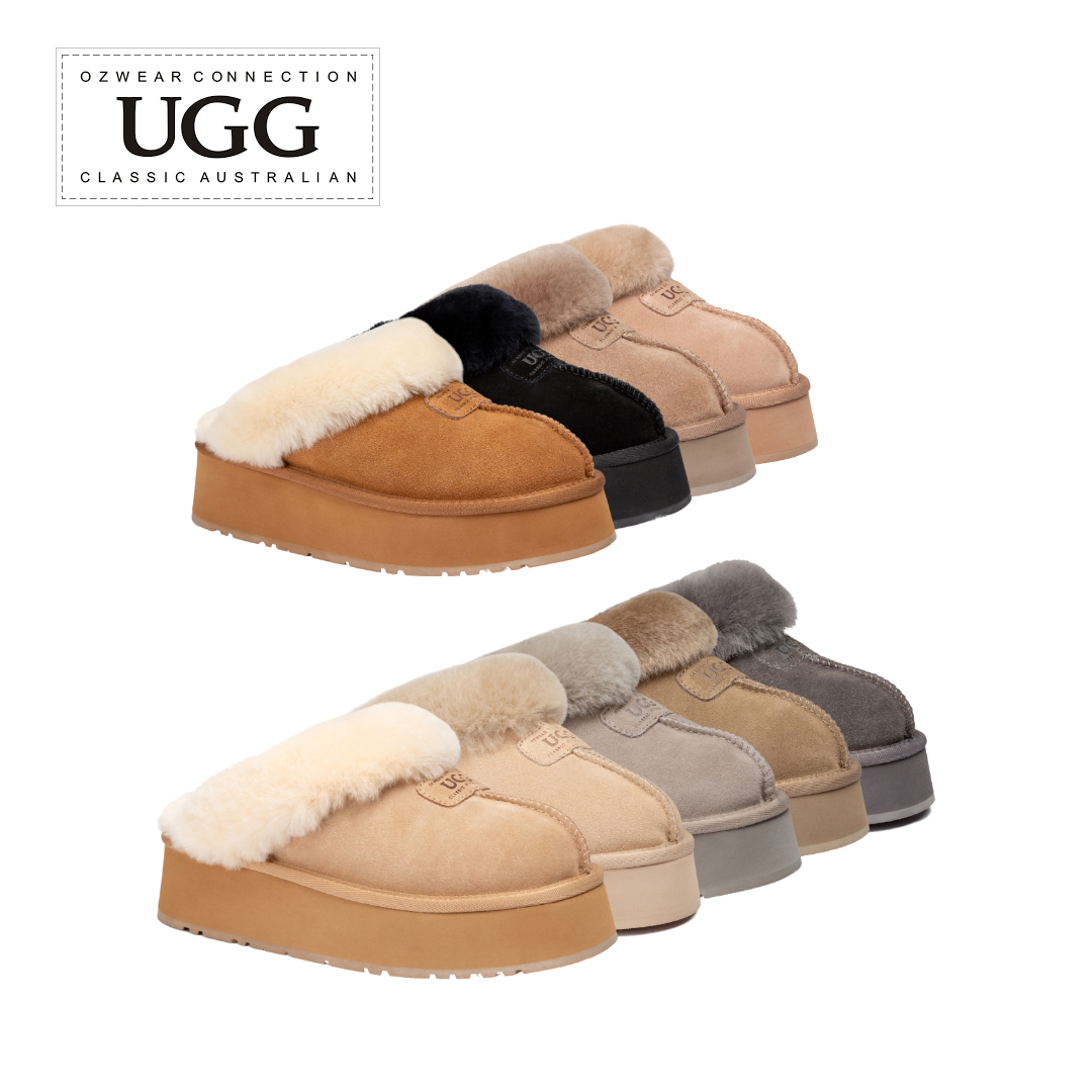 호주 오즈웨어 코케트 플랫폼 양털 어그 슬리퍼 OB114CPD