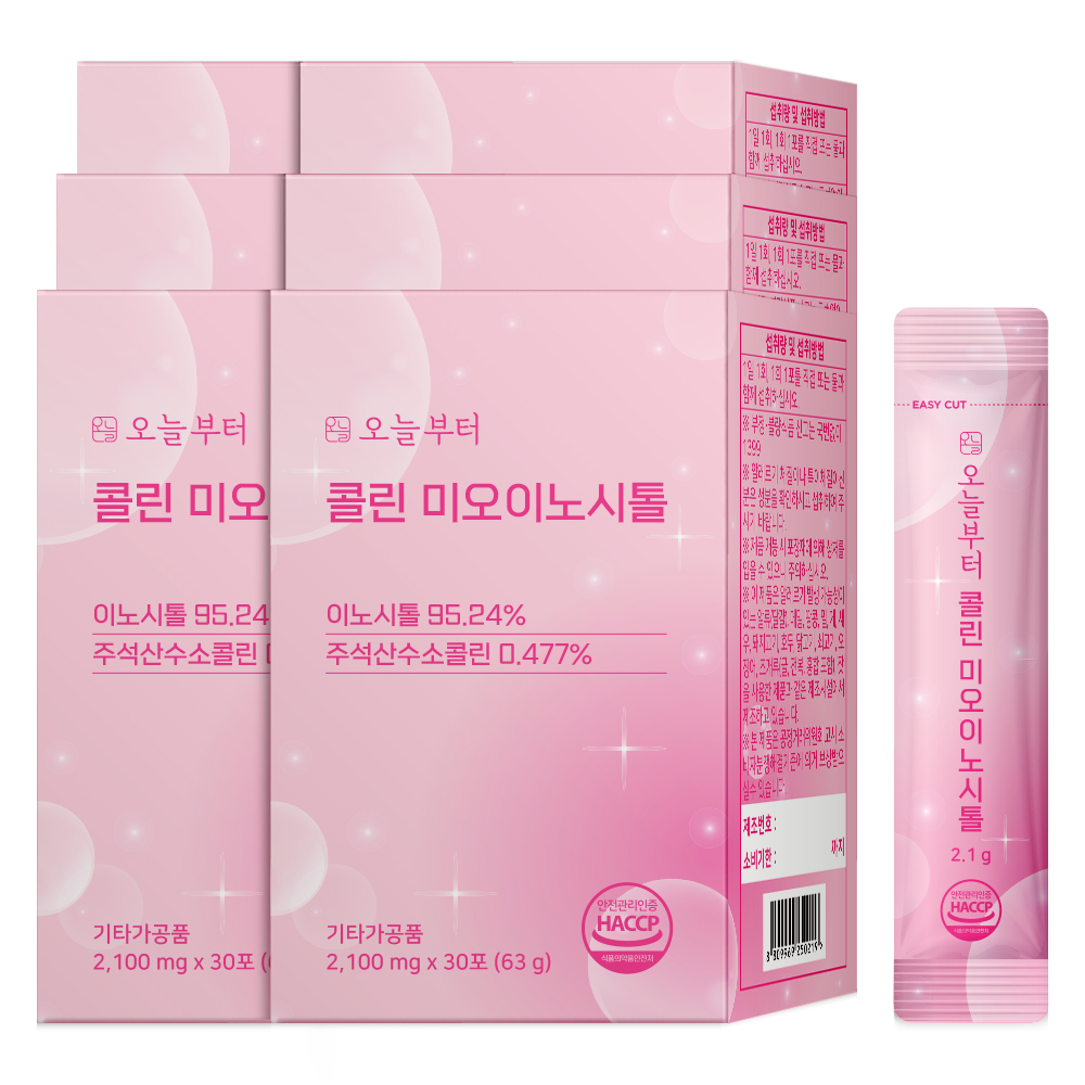 오늘부터 콜린 미오이노시톨 임신준비 영양제 비타민 엽산 30포, 6개