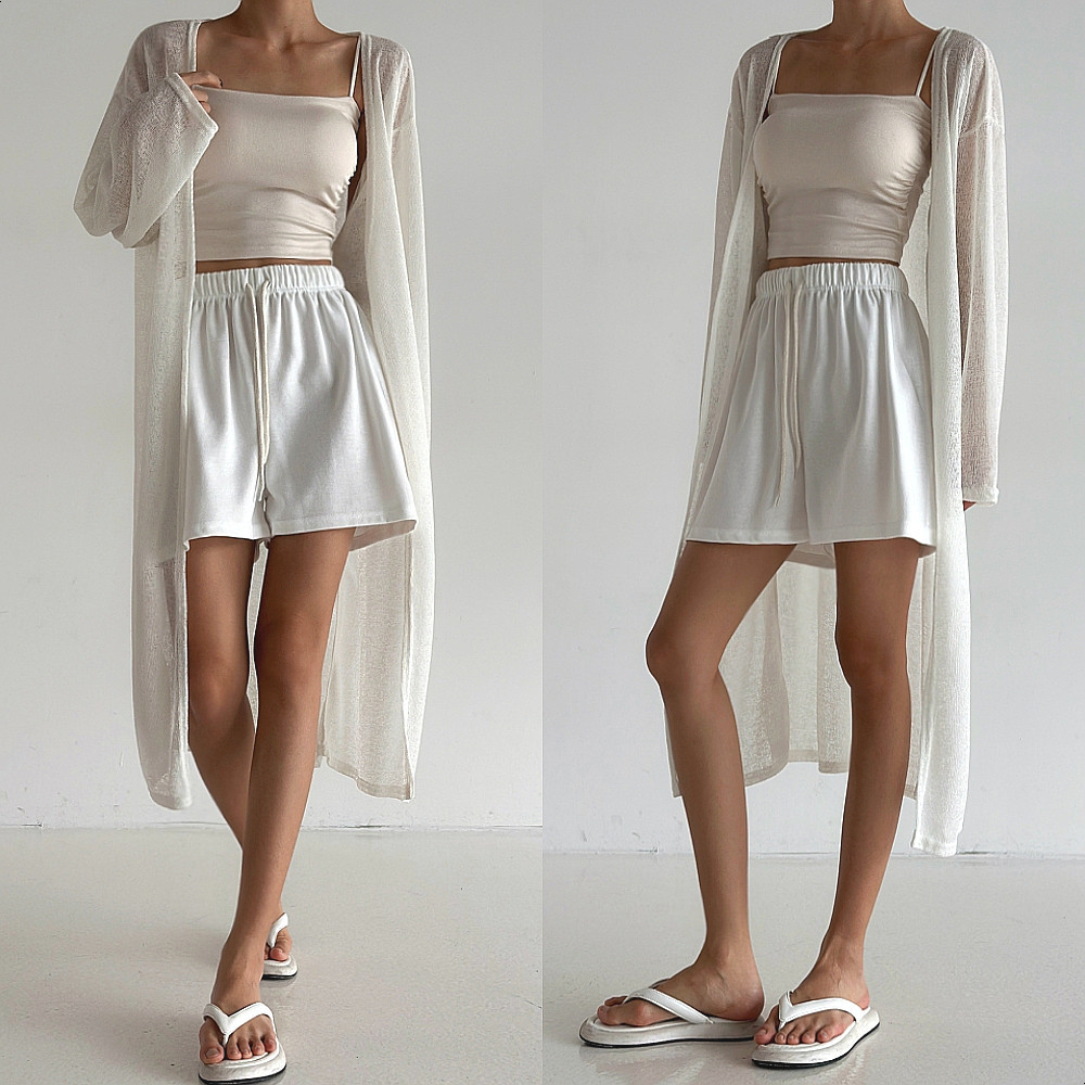 여름 가디건 썸머 롱가디건 얇은 비치 살안타 시스루 린넨 가디건 볼레로 빅사이즈 로브