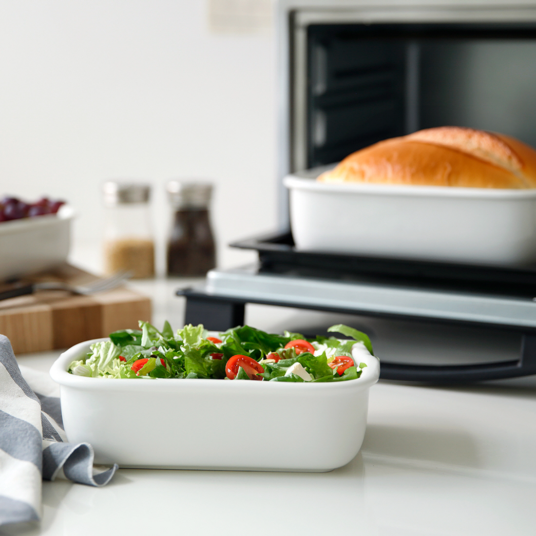 세라믹밧드 에어프라이어 그릇 발뮤다 전자레인지 용기 오븐용트레이 밧드 소형