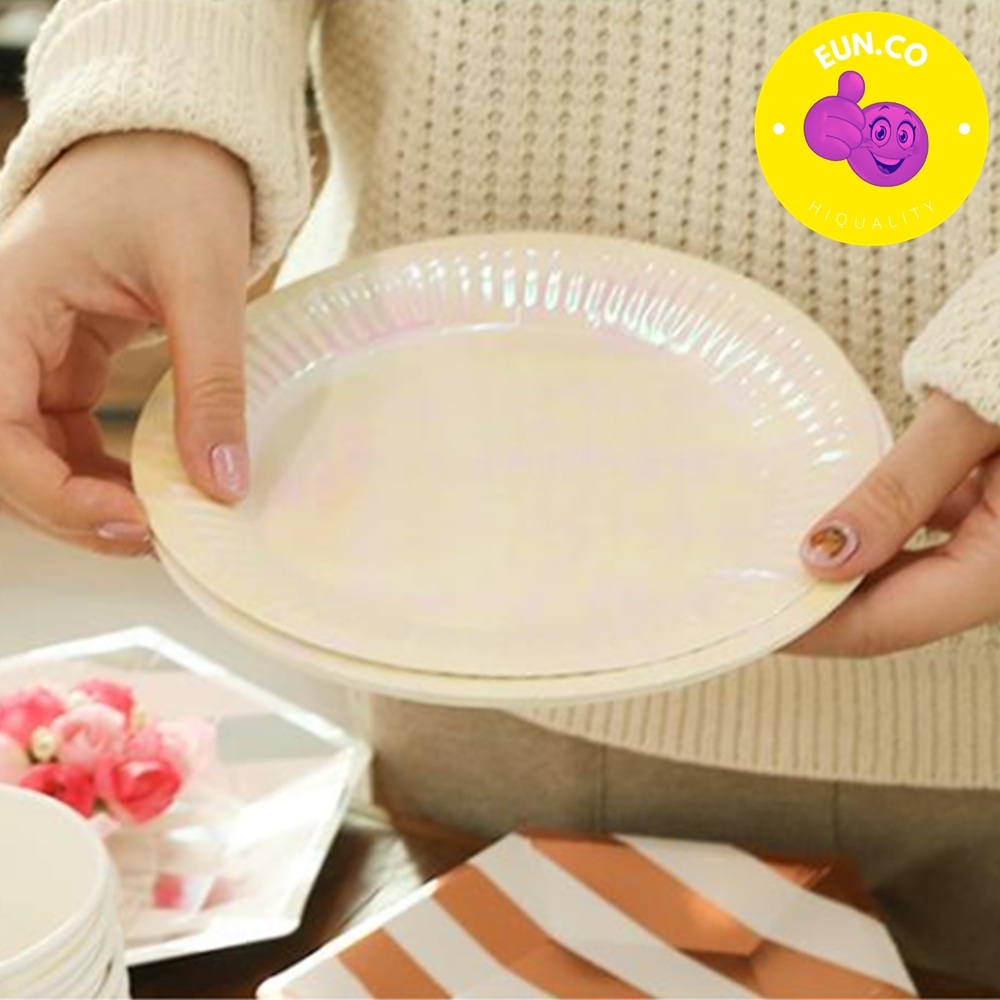 브라이덜샤워 그릇 접시 호캉스 파티 음식 일회용 종이접시 - 메인 이미지