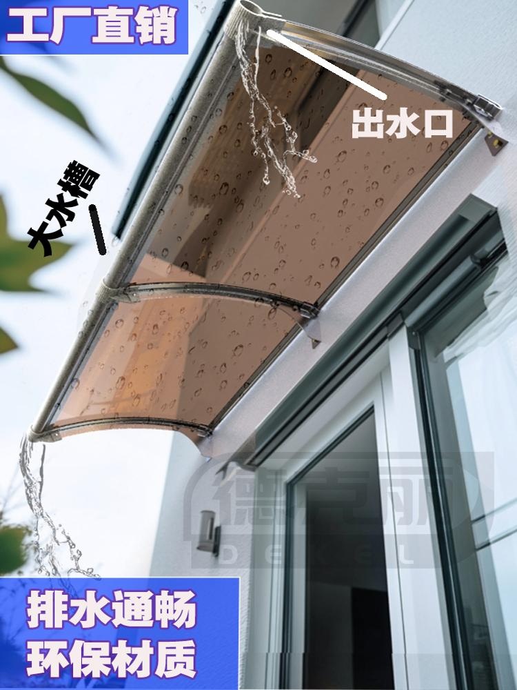 창문어닝 출입문 캐노피 현관 비가림막 차양 아크릴 입구 45X57cm - Dekeli 브래킷 2개 - 상세 이미지 2