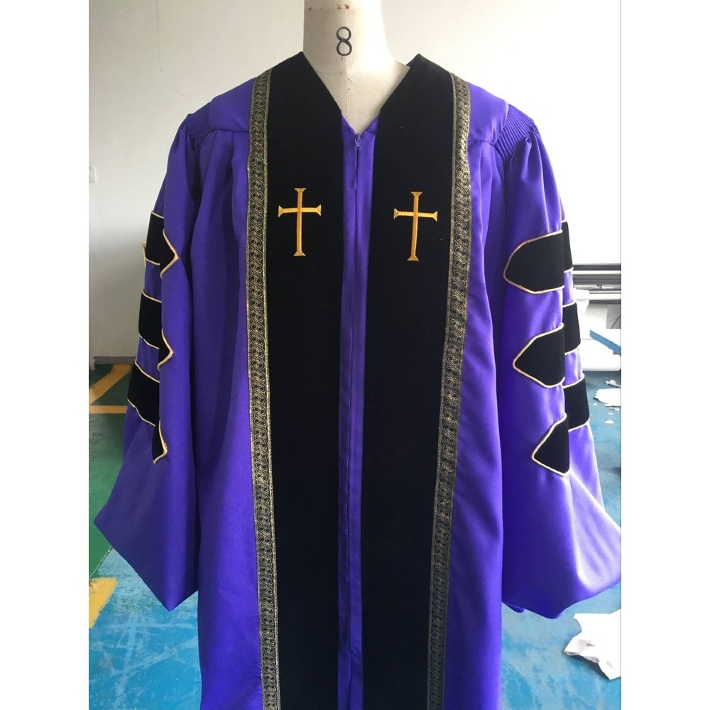 목사가운 교회 찬양대 장로 단체복 합창단 의상 성직자 파란색 245 - 상세 이미지 2