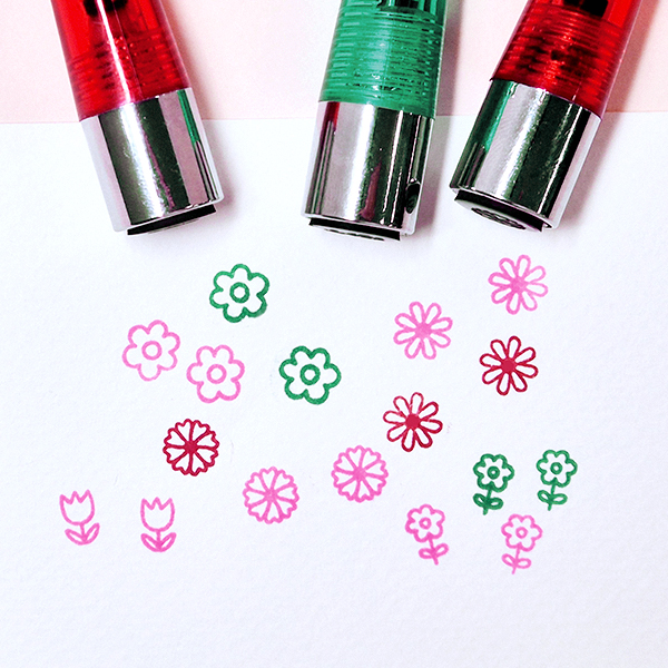 [프라하스탬프] 꽃 칭찬쿠폰도장 (만년원형10mm) 제품 이미지