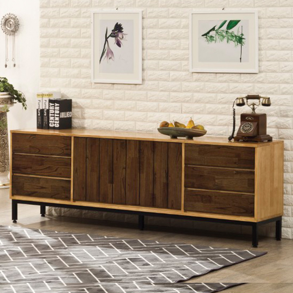 E206 고무나무참죽나무 3단2000 거실장