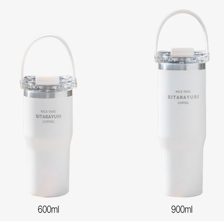 대용량텀블러 보온 보냉 스텐 손잡이 빨대 텀블러 600ml - 상세 이미지 3