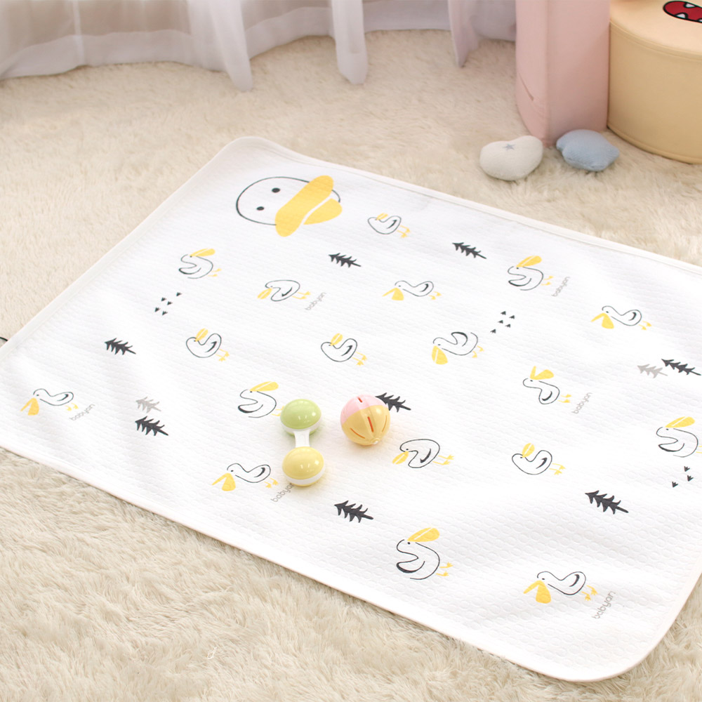 베이비앙 아기 유아 방수패드 동그라미 누빔 신생아 숲속펠리 실리콘 논슬립 대형 방수요