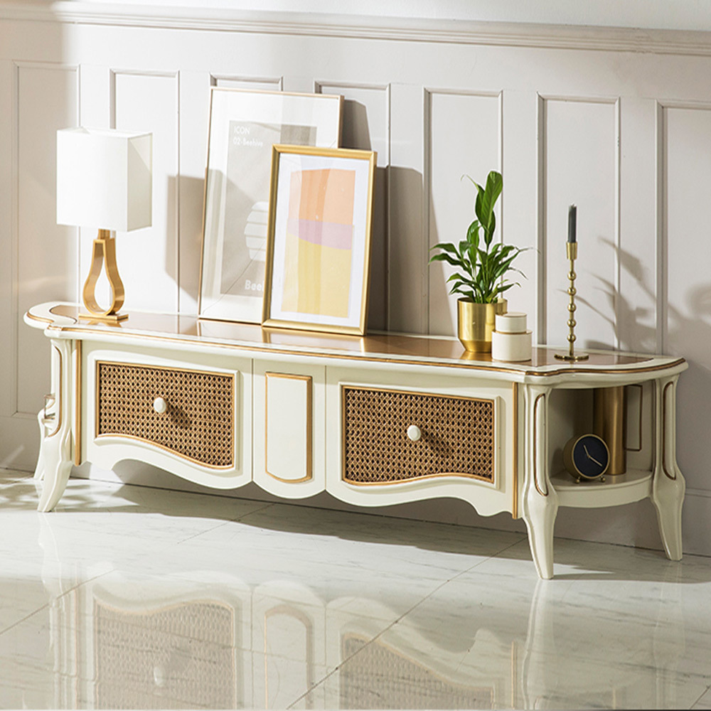 i345 마호가니원목 라탄 2000 거실장