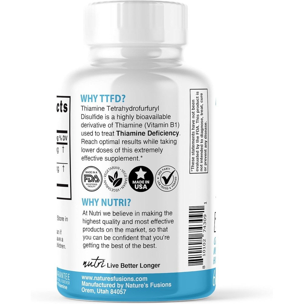 푸르설티아민 TTFD 티아민 B1 보충제 100mg 60캡슐 - 상세 이미지 3