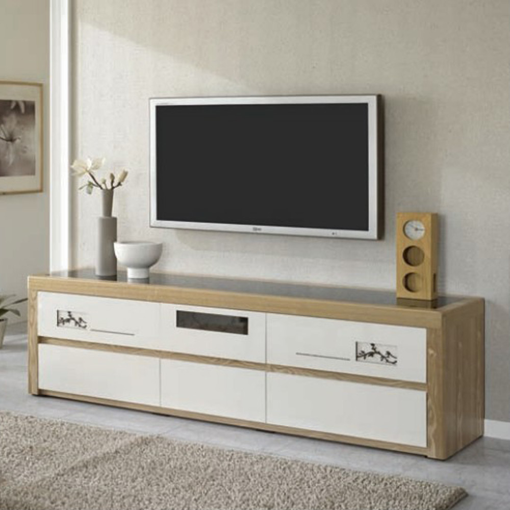 C115 천연무늬목 2단1800 거실장