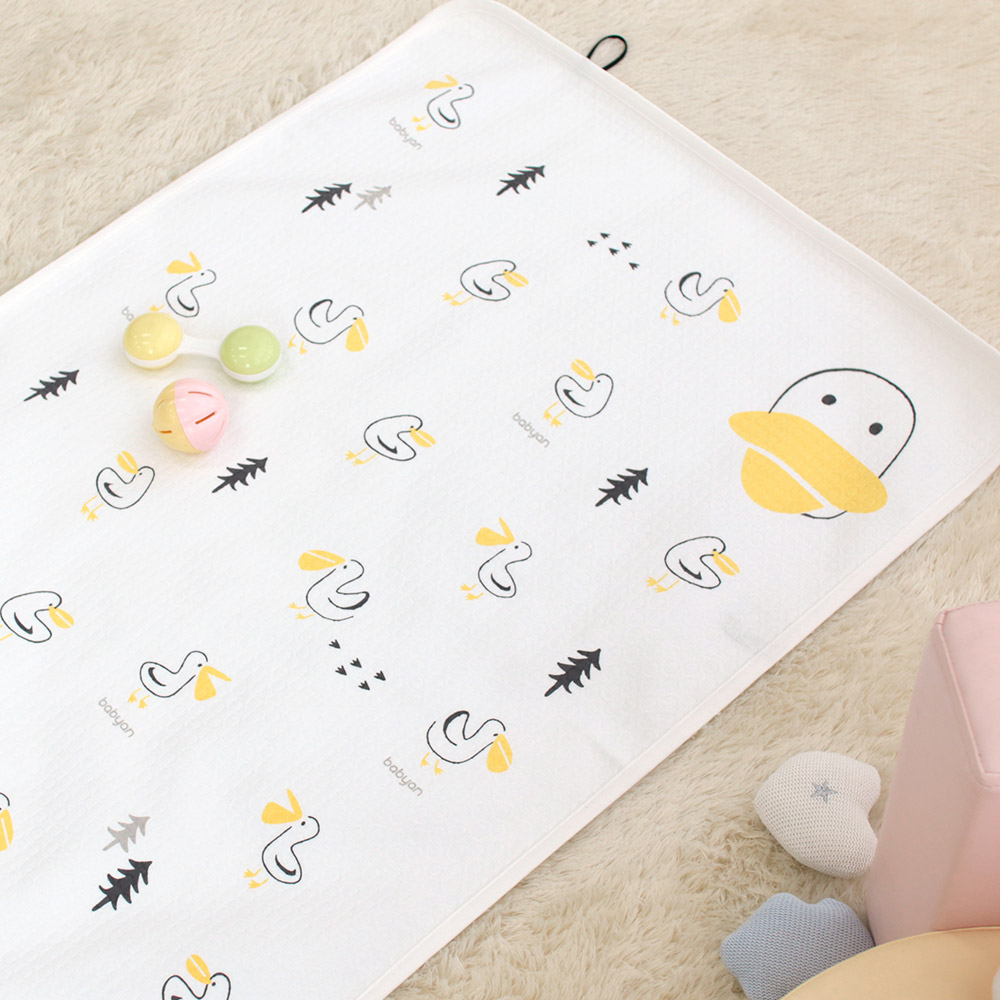 베이비앙 아기 유아 방수패드 동그라미 누빔 신생아 숲속펠리 실리콘 논슬립 대형 방수요