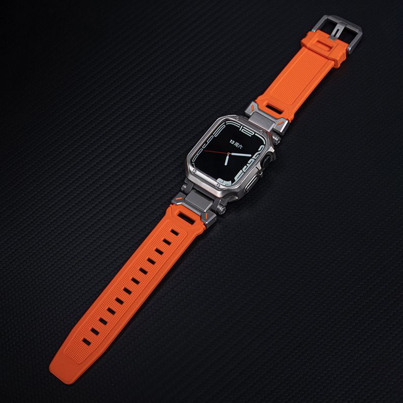 애플워치 9세대 울트라2 스트랩 메탈 티타늄 커넥터 그레이 밴드 프레임 케이스 iWatch Ultra 1/2 49mm - 상세 이미지 2