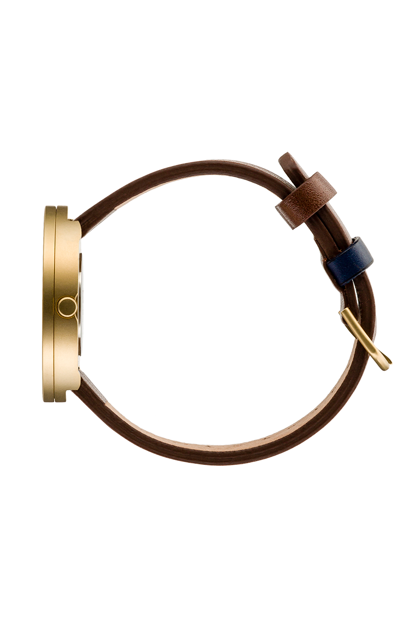 픽토 더스티 블루 다이얼 브라운 가죽시계