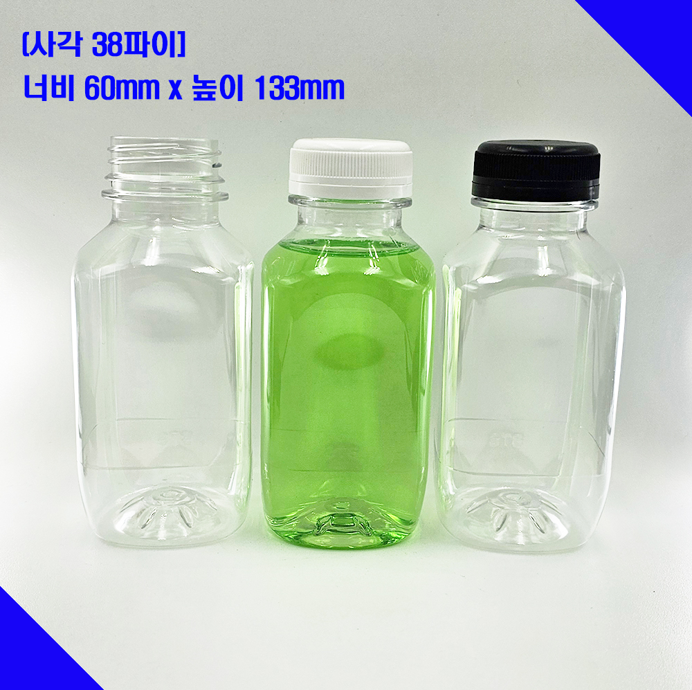 [보틀스] 300 페트병 사각 300미리 300ml 플라스틱병 투명 PET병 공병 이미지 4