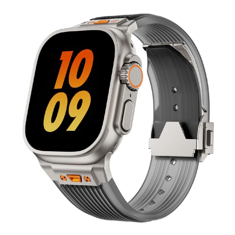 애플워치 9세대 투명 스트랩 메탈 버클 밴드 투명 티타늄 커넥터 49mm(울트라 1/2세대) 이미지 6