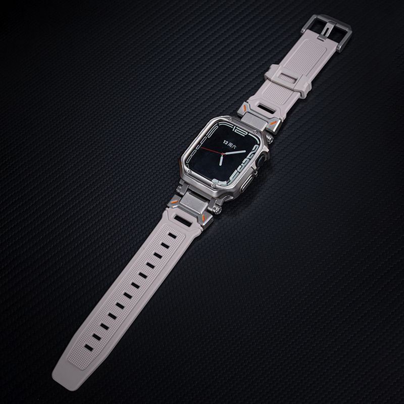 애플워치 9세대 울트라2 스트랩 메탈 티타늄 커넥터 그레이 밴드 프레임 케이스 iWatch Ultra 1/2 49mm - 상세 이미지 4