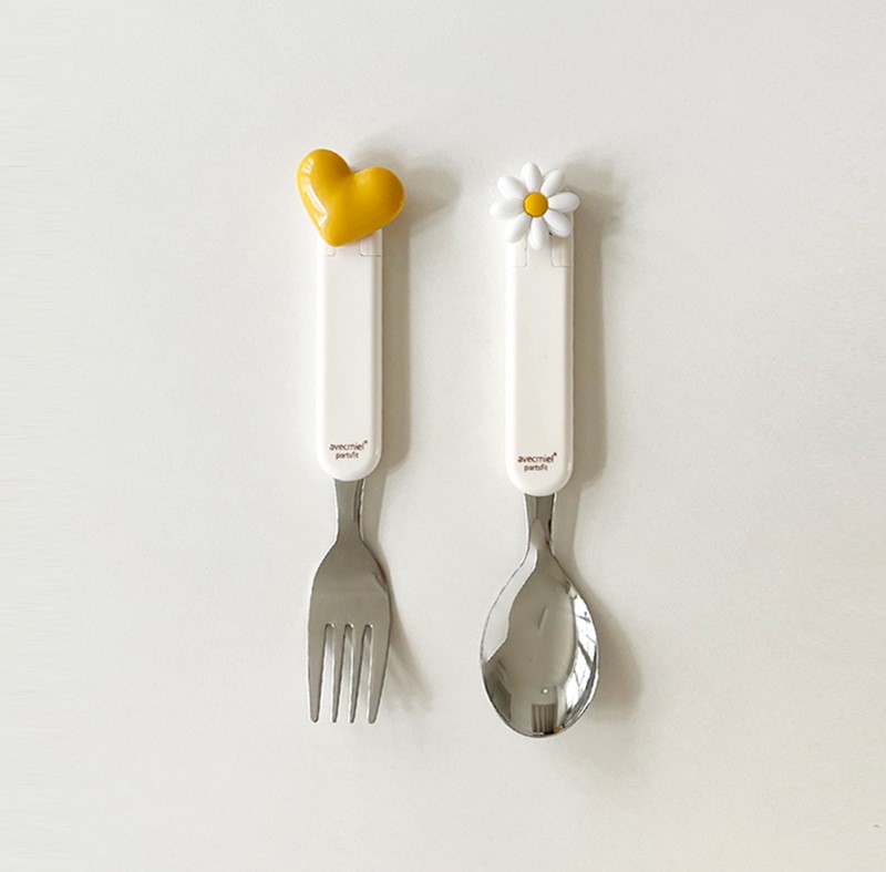 (1+1이벤트)아베크미엘 파츠핏 스푼포크세트 유아 자기주도 숟가락포크