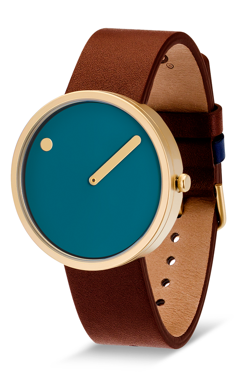 픽토 더스티 블루 다이얼 브라운 가죽시계