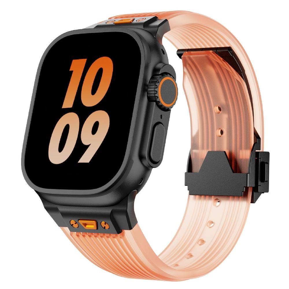 애플워치 9세대 투명 스트랩 메탈 버클 밴드 투명 티타늄 커넥터 49mm(울트라 1/2세대) 이미지 7
