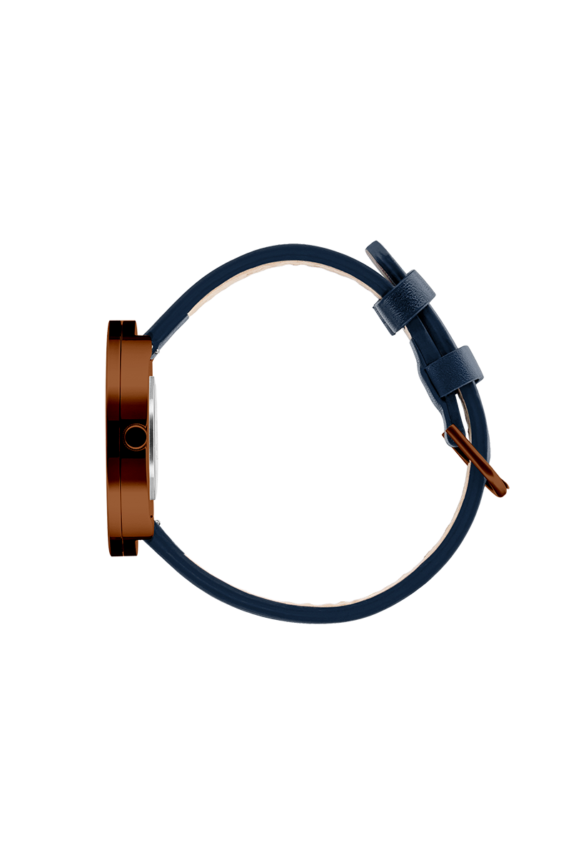 픽토 크림 다이얼 미드나이트 블루 가죽시계