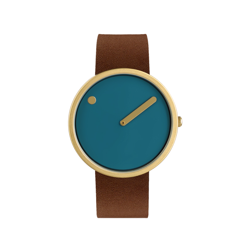 픽토 더스티 블루 다이얼 브라운 가죽시계