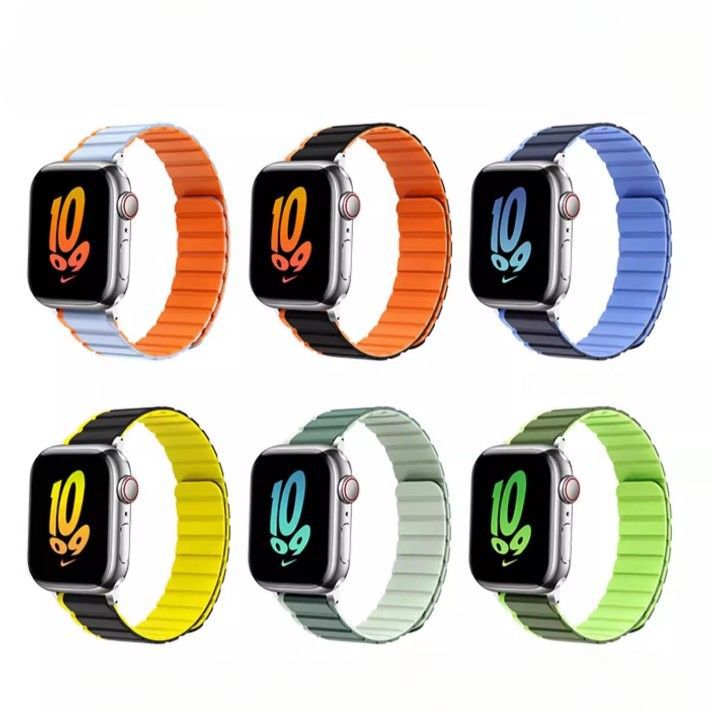 애플워치9 스트랩 실리콘 마그네틱 위드 오렌지 1 애플리케이션 iWatch Ultra 2/ - 상세 이미지 2