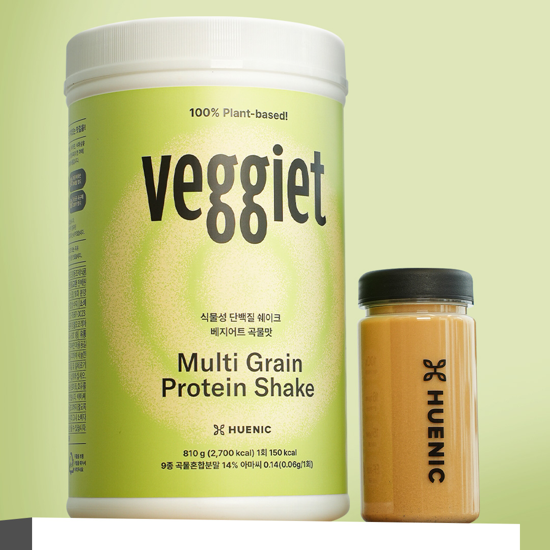 1+1 휴닉 베지어트 식물성 단백질 파우더 쉐이크 완두콩 비건 곡물 카카오 810g 보틀