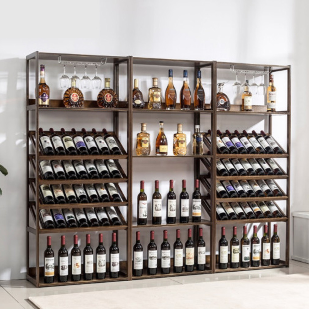 T349 원목 와인 6단 장식장 우드