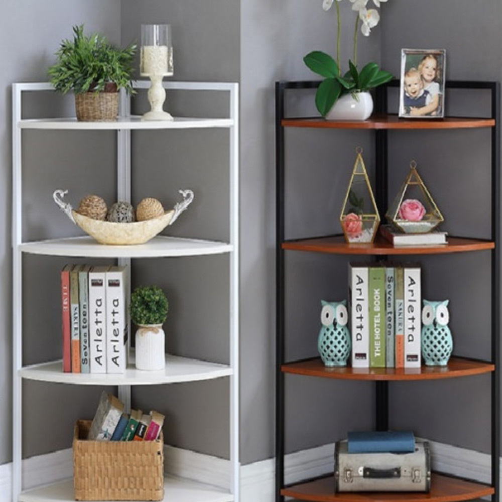 T353 원목철제 코너 400 장식장 3단블랙