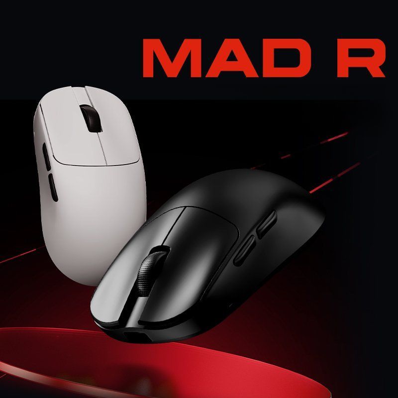 VXE MAD R 초경량 무선 마우스 인체공학적 듀얼 모드 e스포츠 게임 화이트 표준 1K 수신기 - 상품 이미지