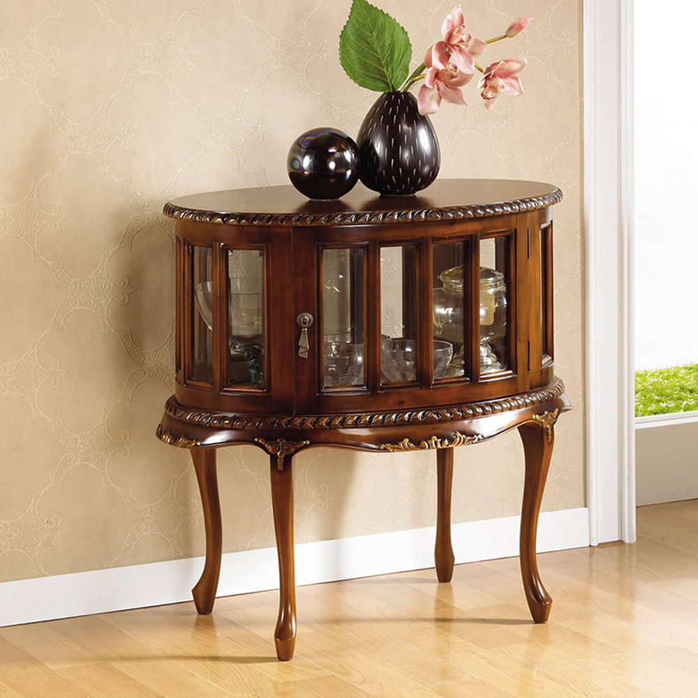 H16F 마호가니 원목 유리 장식장