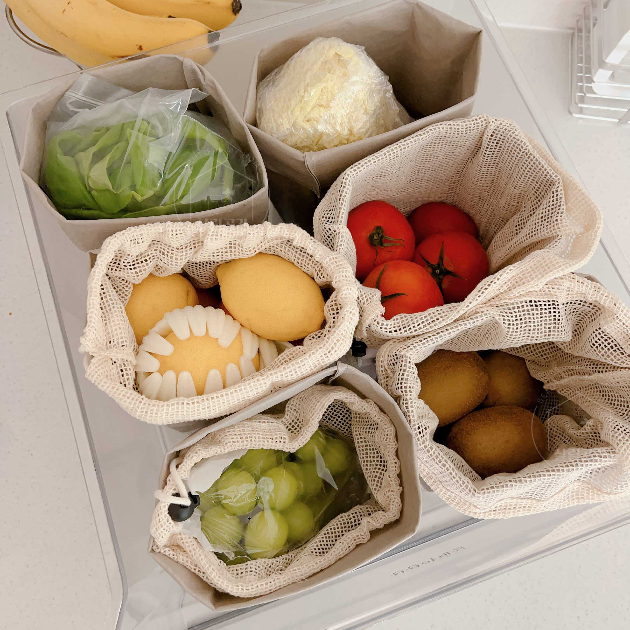 살림공간 페이퍼백 소 2개 야채보관 정리 냉장고 감자 고구마
