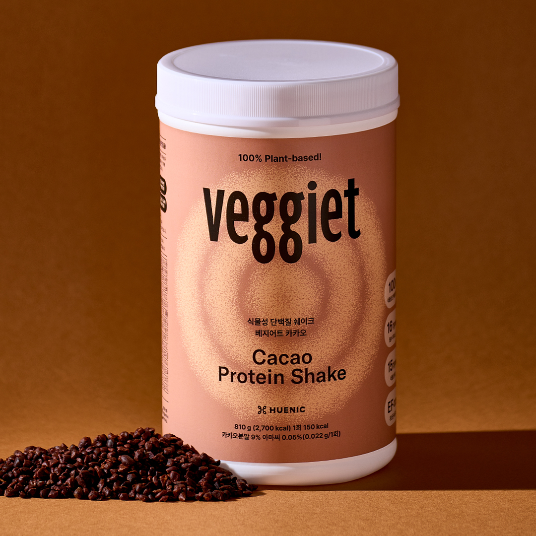 1+1 휴닉 베지어트 식물성 단백질 파우더 쉐이크 완두콩 비건 곡물 카카오 810g 보틀