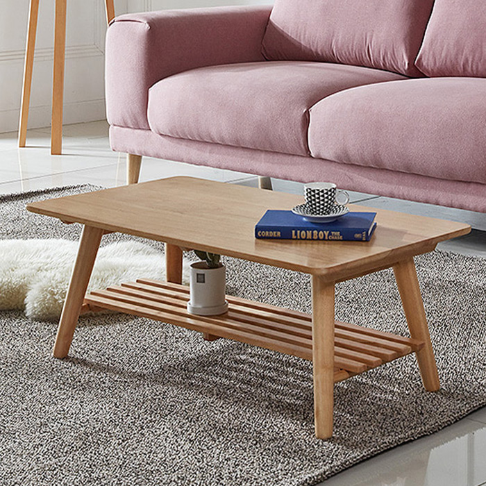 P522고무나무원목 접이식 900 소파테이블