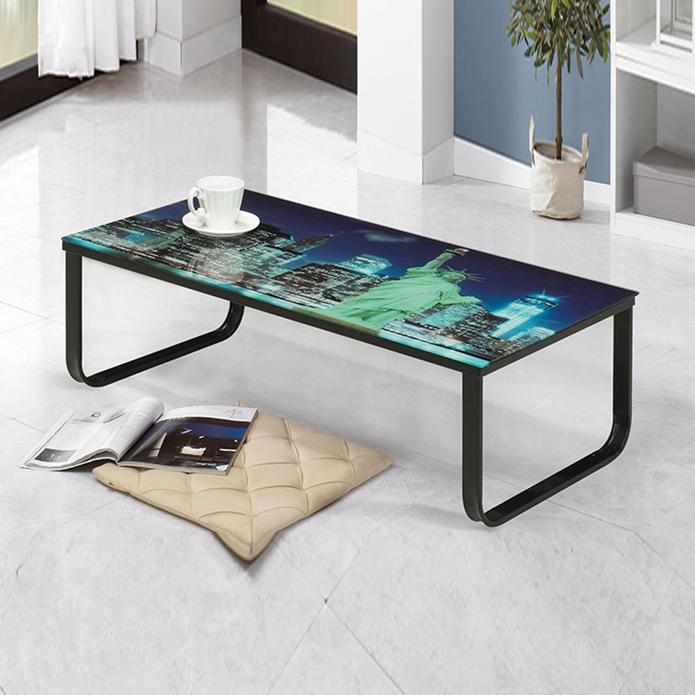 H44L 강화유리 그림 소파테이블