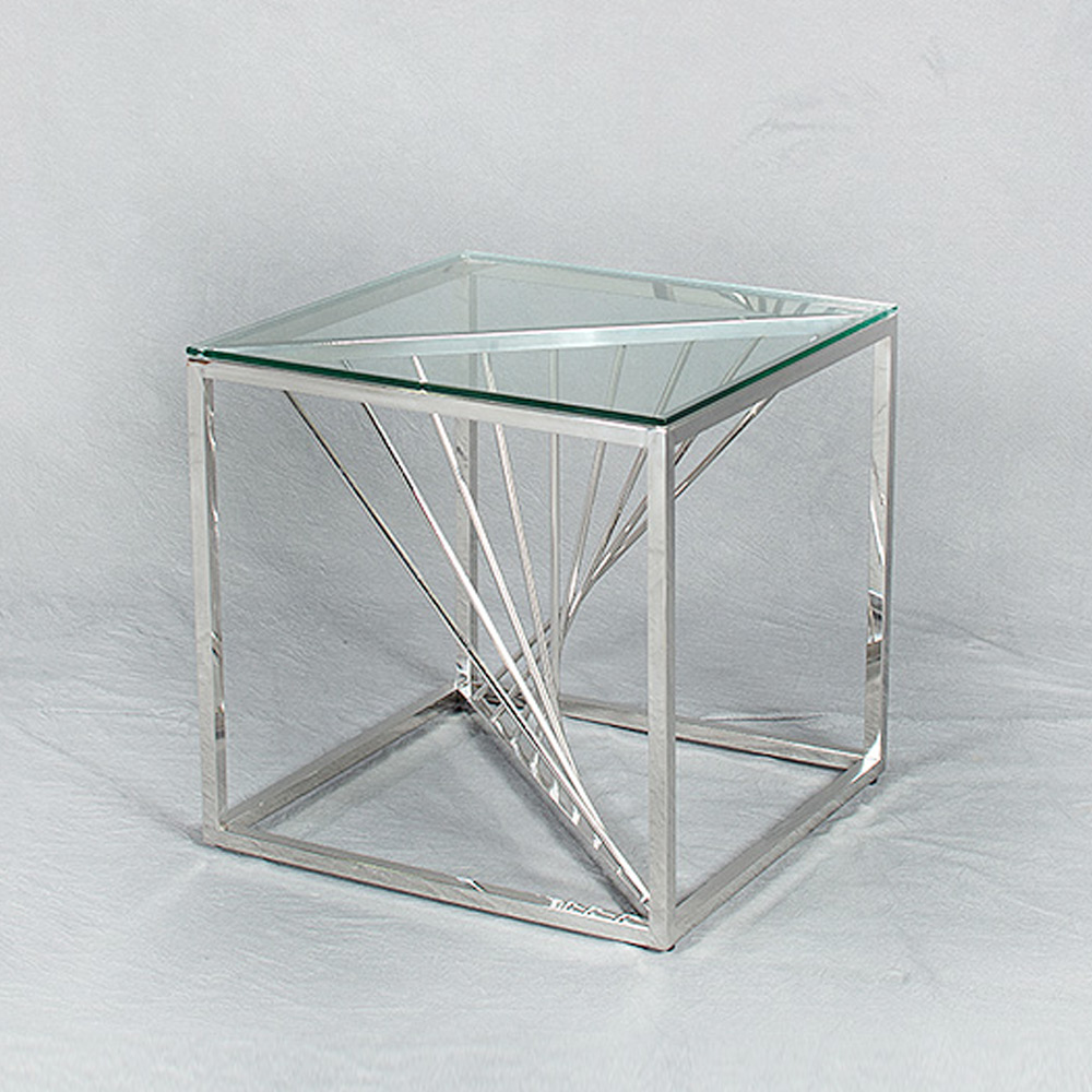 P56P 실버스텐 유리 소 소파테이블