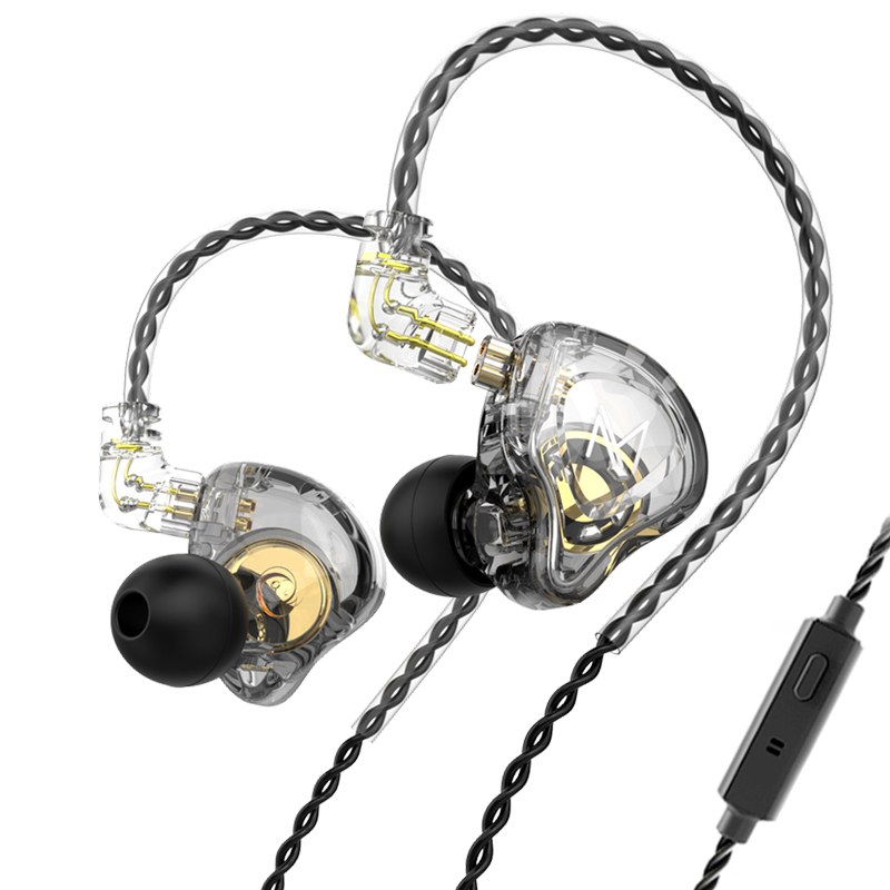 TRN MT1 인이어 유선 이어폰 3.5mm 클리어화이트 마이크없음