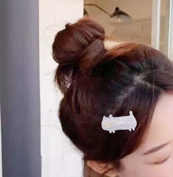 고양이집게핀 머리핀 작은 동물모양 헤어핀 2p 세트 이미지 8