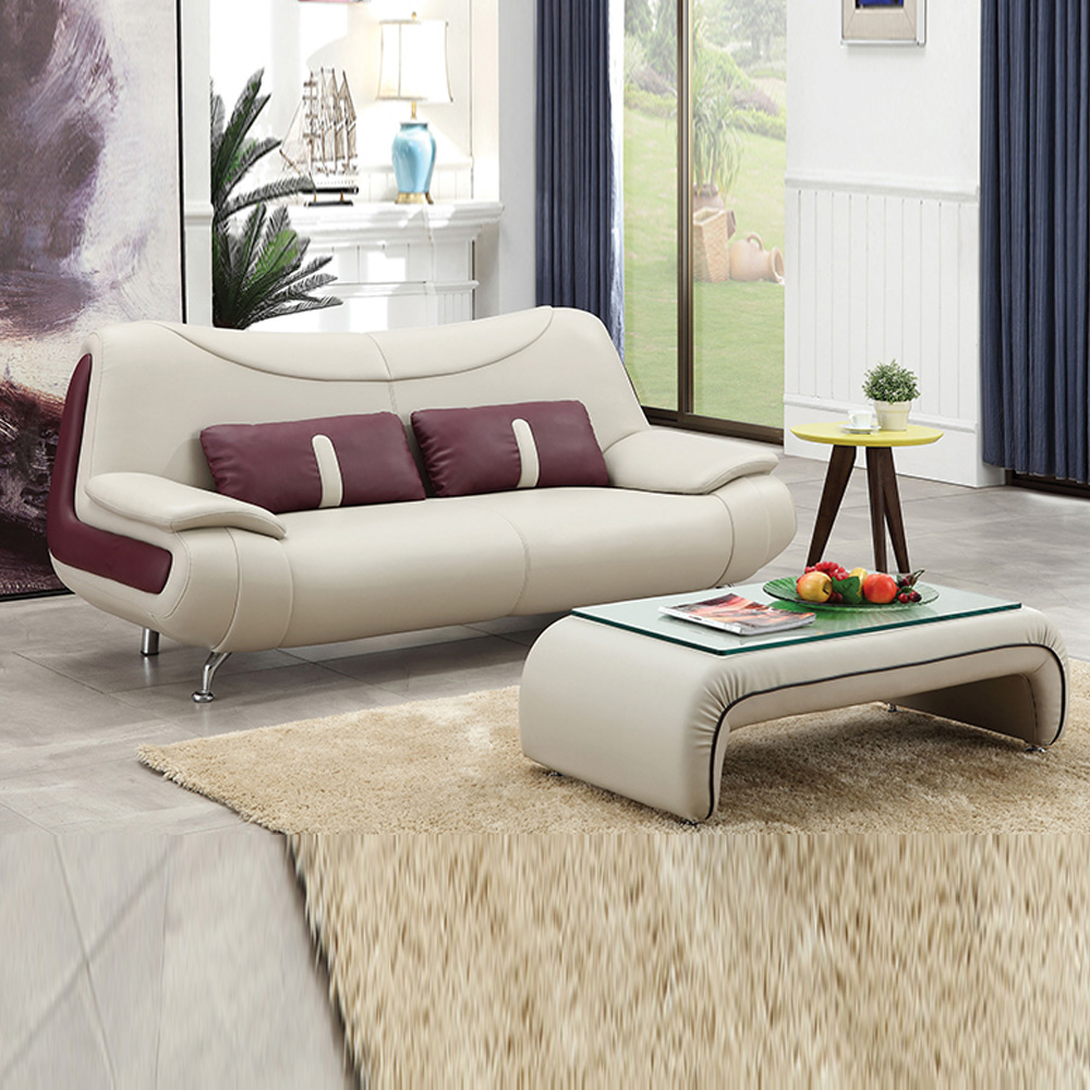 H144K PU가죽 소파테이블 3인 소파 세트