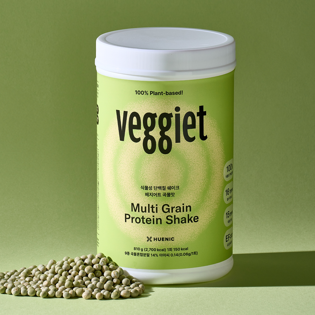 1+1 휴닉 베지어트 식물성 단백질 파우더 쉐이크 완두콩 비건 곡물 카카오 810g 보틀