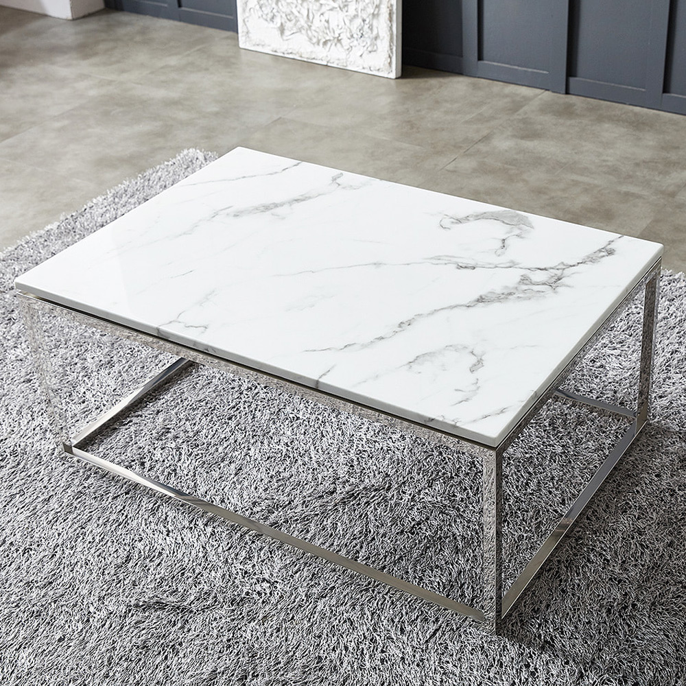 P524대리석 실버 A 900 소파테이블