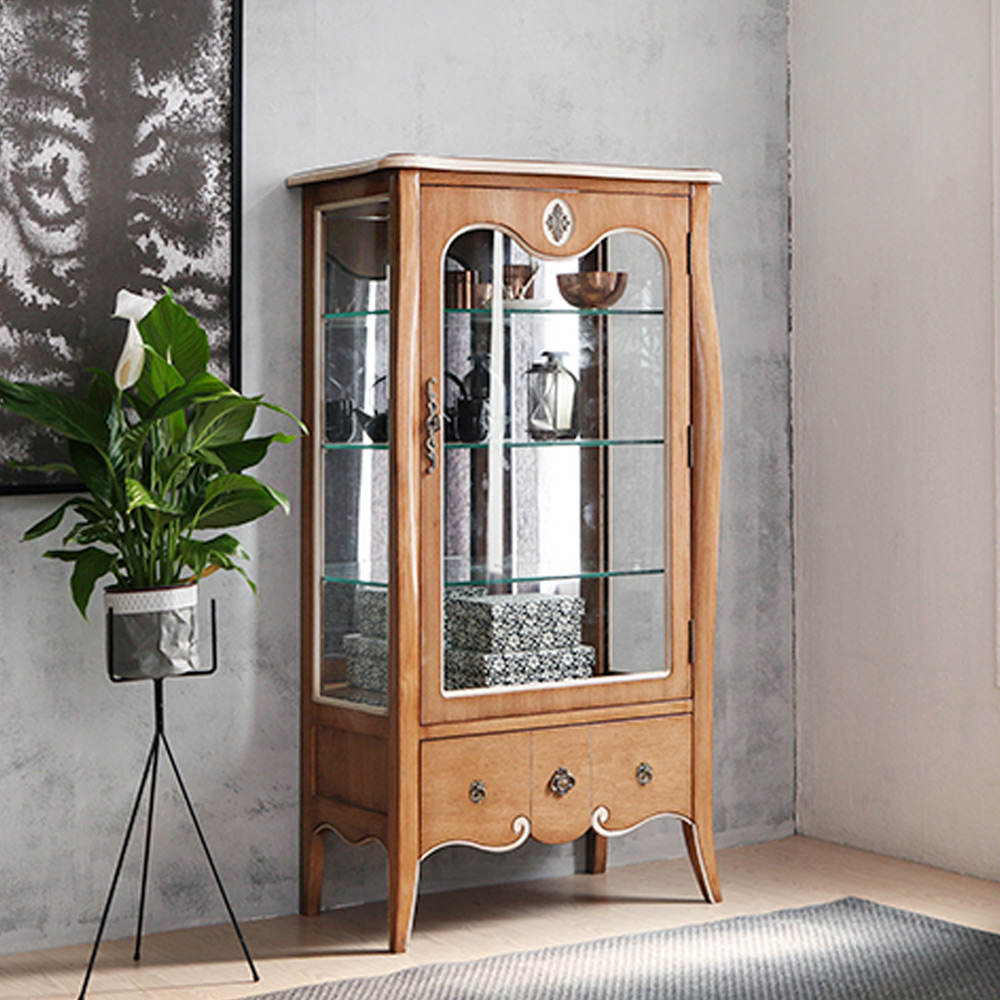 S5F 고무나무 원목 단문 장식장