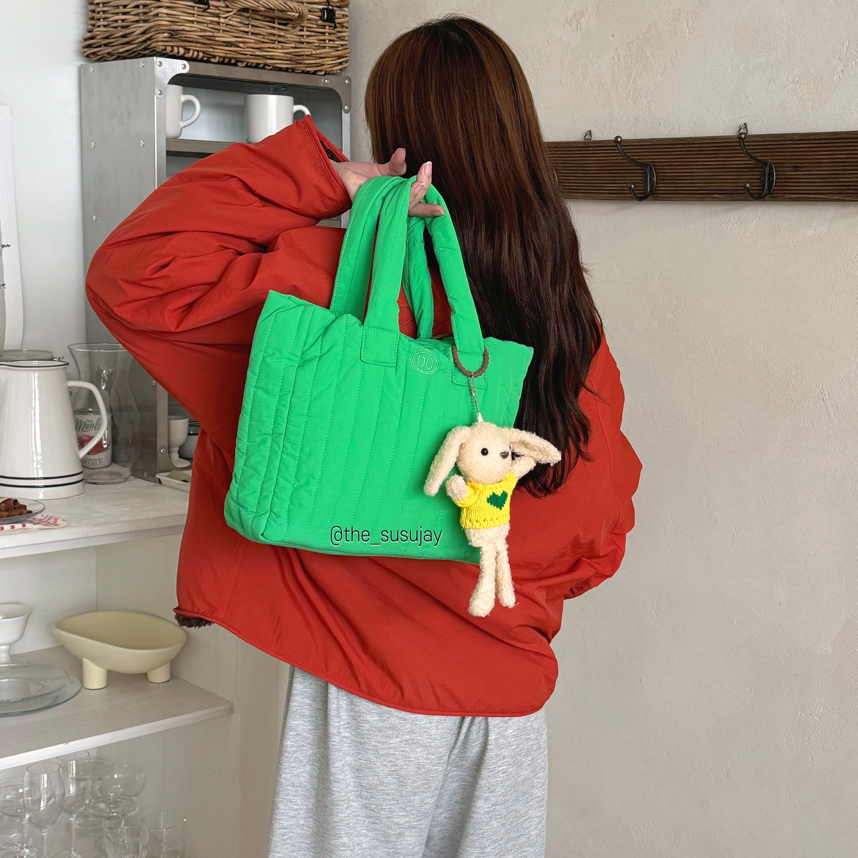 패딩가방 휘뚜루마뚜루 보부상가방 가벼운 스퀘어 숄더백 구름백 이미지 6